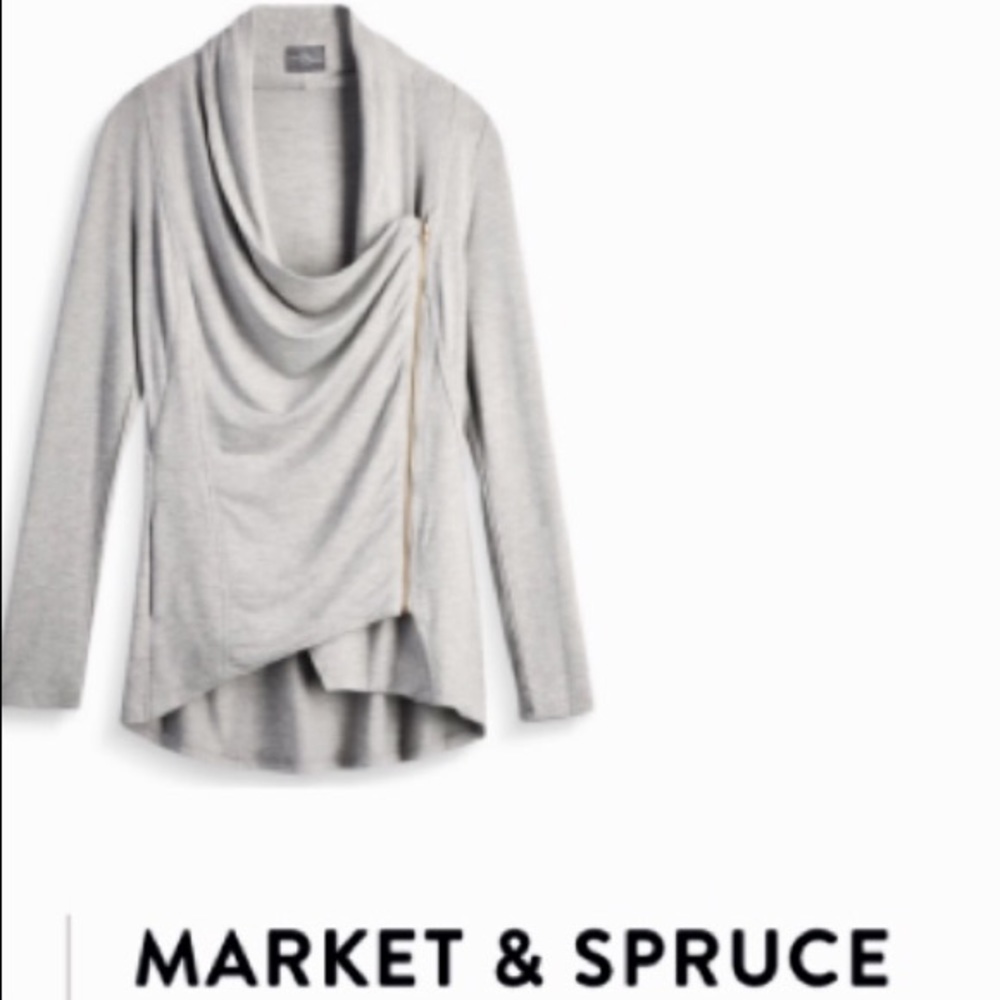 Market & Spruce Alan Asymmetrical Zip Cardigan